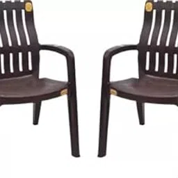 Orthopaedic high Back Chair with Matt & Gloss Pattern Plastic Outdoor Chair (Brown, Set of 2, Pre-Assembled)-picture-19