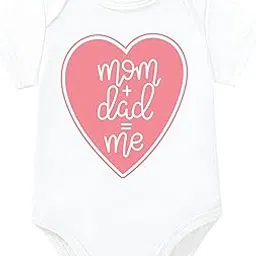lillypupp Unisex Pure Cotton New Born Baby Romper Bodysuit Dress With Funny Baby Quote Mom + Dad = Me For Baby Girls And Boys.-picture-48