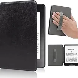 JENKEM Compatible for Kindle Paperwhite 10th Generation Case 2018 6 Inch Cover Slim, Lightweight Magnetic PU Leather Smart Cover with Auto Sleep/Wake for E-Reader with Hand Strap (Black, 6-inch)-picture-12