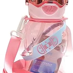 Prokart Kids 550ml Flask Plastic Insulated Water Bottle with Straw | One Click Push Button | Spill-Proof, BPA-Free | Soft Silicone Sipper for Toddlers & Babies (Pink)-image-28