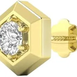 One Pair Original Diamond Ear Stud For Men Sone Ka Kundal Dazzling Hexagonal Earrings 14K Real Gold Lab Created Diamond Earrings Igl Report डायमंड इयररिंग कान की बाली लड़कों के लिए सोने का-image-14