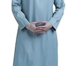 mashroo Classic Omani Light Grey Thobe Jubba for Men image 1
