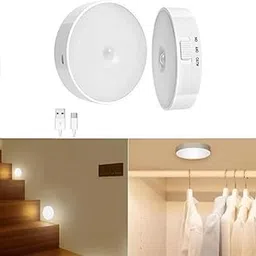 Intelligent Motion Sensor Lights, USB Rechargeable, 60 Lumens, 30 Second Auto Off, Wireless Self Adhesive LED Magnetic Motion Activated Light (White)-picture-56