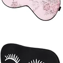 UJEAVETTE 2 Pieces Women Men 100% Pure Silk Sleep Eye Mask Blindfold Travel Covers-picture-10
