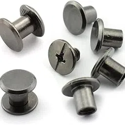 YXQ 100pcs Chicago Screw 5x6mm Slotted Binding Screws for Rivet Book Binding DIY Leather Craft Replacement Assembly, Black-picture-25