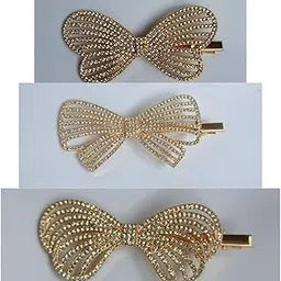 Fashion Hair Accessories for Women Clips Girls Flower Claw Clip Set | Combo of 3 NO | Stylish Metal Pearl Bun Clutcher | Bridal Butterfly Hair Pins | Korean Crocodile Hair Jewellery for Kids & Women-image-20