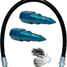 EPITECH MART 2Pc Grease Steel Needle Nose Nozzle, Fine Workmanship, Sturdy Stainer, High Load Filter Kit, Convenient Nozzle With 12inch Flexible Black Hose Pipe-picture-38