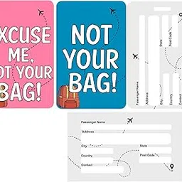 SIGN EVER Luggage Tag for Suitcases & Bags – Travel ID Tag with Name, Address & Contact Card | Secure Silicone Loop, Waterproof & Easy to Spot Baggage Identifier - Pack of 2 (Blue and Pink)-image-91