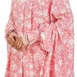 anaapparels ANA Maham Pink Floral Prayer Dress – Soft Cotton Namaz Makhna with Tie Knot | Lightweight, Breathable for Hajj, Umrah & Salah-picture-23