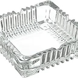 Vedeek Collections Square Shaped Designer Glass Ashtray, Cigarettes AshTray, Tabletop Ashtray for Home, Office and Hote Candy Fruit Tray, Table Decor Tray-picture-20