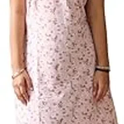 yi youthiconz - inspiring youth in you Women's Cotton Printed Knee Length Short Nighty with Pocket (5553_Light Pink)-picture-14