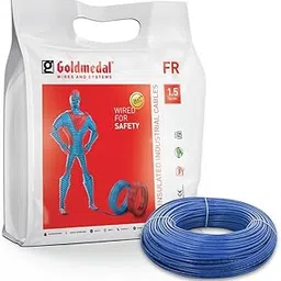 Goldmedal 45 Meter 1100V 1.5 Sq mm Fire Retardant Electric Wire (Blue) - Pack of 1 | Wire for Domestic & Industrial Connection Use | Multi-Strand, PVC Electrical Insulated Copper Wire-image-20