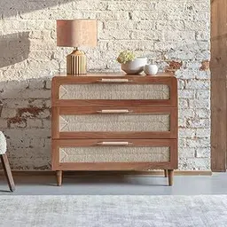 Suryavanshi Acacia Solid Wood Marrakesh Chest of 3 Drawers Closet Drawer Organizer for Wardrobe Drawer Storage Organizer Chest of Drawers for Closet Living Room Bedroom Storage Organizer-picture-16