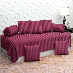 BZ_TYLORSTYLE Polycotton Striped Diwan Set (Purple)-picture-55