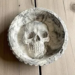 SCENSIA Skull Ash Tray For Cigarettes, Decorative Modern Ash Tray For Home, Office/Indoor/Outdoor Use I A Modern Handmade Ash Tray (Marble)-image-27