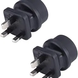 MX European (Schuko) to UK Plug Adapter 13 Amp- Convert European Type E/F Input to India Type D Three Prong Output Connection - Black Color (Pack of 2)-New-image-64