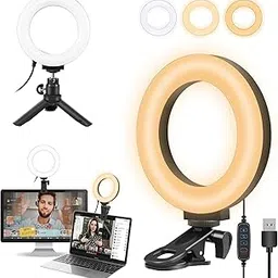 Video Conference Lighting Kit, 6" Ring Light for Laptop with Stand & Clip, for Remote Working, Distance Learning, Zoom Call Lighting, Self Broadcasting, Computer Laptop Video Conferencing-image-96
