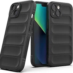 Zapcase Back Case Cover for iPhone 13 | Compatible for iPhone 13 Back Cover | Liquid Silicon Magic Case with Camera Protection | Black image 1