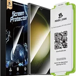 MAGIC JOHN 2 Pack Screen Protector for Samsung Galaxy S23 Ultra - Ceramic Film, Fingerprint ID Compatible, Easy Installation, Shock-Resistant, 3D Curved, Bubble Free-picture-22