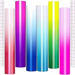 HTVRONT Color Changing Vinyl Permanent Adhesive for Cricut,8 Pack Cold Bundle 6 Colors-12" x 10" Sheets +2 Transfer Sensitive Tape-picture-21