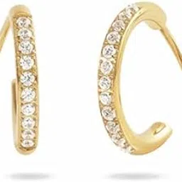 elinor jewels Earrings 18K Gold Plated Spiral Hoop Earrings for Women Piercing Look Hypoallergenic, Waterproof & Tarnish-Free Lightweight Fashion Jewelry Stylish Ear Hoops for Western Wear Look image 1