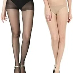 golden girl Women's Stocking Black Panty Hose Pack of 2 (Black_Free Size)-picture-10