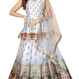 ethnictree Women's Fully Stitched Hand-Work With Digital Print Lehenga, Choli With Net Dupatta-picture-27