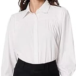 all ways you Women's Casual Office Wear Solid Full Cuff Sleeve Poly Crepe Regular Shirt for Women-picture-18