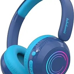 JBUNION Kids Bluetooth Headphones Wireless Over Ear Foldable Adjustable Noise Cancelling Head Phones for Toddlers 2-5 Years Old Volume Limit Foldable for School iPad Travel Boys & Girls Blue-picture-12