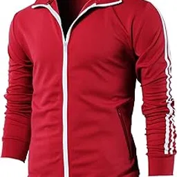 h2h Mens Active Slim Fit Track Lightweight Jacket Zip-up Long Sleeve RED US L/Asia XL (CMOJA0103)-picture-15