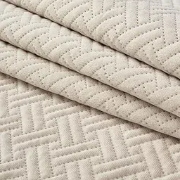 Encasa XO Quilted Velvet Fabric by Meters 54 Inches Wide | Beige Design | 170 GSM | 3 Meters, 300x110 cm | Ideal for Curtain, Cushion, Upholstery, Bags | 1 Meter Multiple-image-22