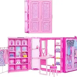 Barbie Dream Closet Toy Playset & Storage with Clothes & Accessories, 3 feet Wide with 25+ Pieces, Includes 4 Complete Fashion Looks-picture-25