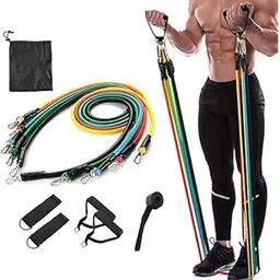 Resistance Bands for Exercise | Toning Tube Set for Full Body Workout (100LB)-picture-21