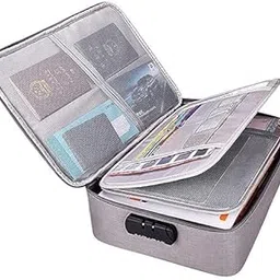 Prim enterprise Polyester Document Organizer Bag Multilayer Travel File Document Storage Bag with Lock Waterproof File Folders Bag for Certificates&Document Safe Pouch Bag for Home Office Travel-picture-40