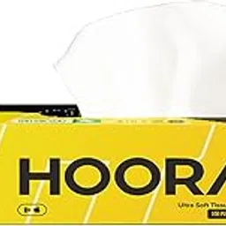 Hoora Premium Tissue Box | Ultra-Soft, Strong & Absorbent Facial Tissues | Travel-Friendly for Car, Home & Office | Stylish Compact Design | 100 Pulls Per Box (Pack of 3) image 1
