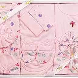 Babeemall 13 Pc New Born Baby Gift Set | Baby Shower Clothing Hamper for Boys & Girls | 100% Cotton Clothes Combo | Gift for New Parents | Infant Clothing Gift Set for Newborn (Pink)-picture-12