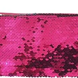 Okayji Magic Mermaid Sequin Cosmetic Bag Flip Double Color Handbag Pouch Glitter Pencil Case, 1- Piece (Pink)-picture-35