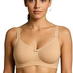 HERBLOURE Women's Cotton Blend Non-Padded Full Coverage T-Shirt Bra, Wire-Free with U-Back, Wide Adjustable Straps, Triple Hook Closure-picture-29
