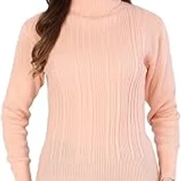 Women Winter Acrylic High Neck Sweater & Pullover with Self Design-image-4