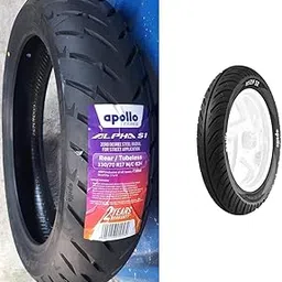 Apollo tyres Alpha S1 130/70% R17 62H Steel Belted Radial Tubeless Rear Tyre & Apollo tyres Tubeless Bike Tyre 90/90-17 Actizip F2 Tl-D (47 X 47 X 9 Cm, Black)-image-52