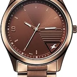 Fastrack Stunners Quartz Analog Brown Dial Brown Metal Strap Watch for Guys - 3317QM02-picture-51