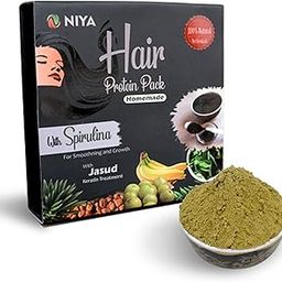 generic Niya Naturals Spirulina Hair Protein Pack for smoothening and Growth treatment with Hibiscus, 100gm-picture-9