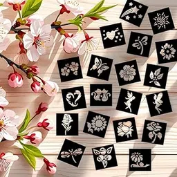 Temporary Tattoowala Star, Rose, Flower & Multi Desisgns Small Stencil Sticker for Kids Boys & Girls can Decorate notebooks, Drawings, or School Projects with Stickers-picture-12