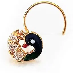 premokshi Premokshi14Kt Pure Yellow Gold Peacock Design Nose pin For Women and Girl with Purity Certificate-picture-12