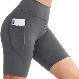 Women's High Waist Biker Shorts for Women Side Pockets Tummy Control Fashionable Running, Proof Yoga Workout Perfect support Gym Bike Shorts (26 Till 32) Pack of 1-image-59