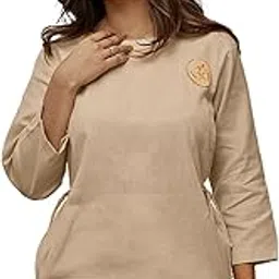 vastramay Women's Linen Cotton Yoga Top with Ethnic Embroidery & Side Tie-Up Detail-picture-38