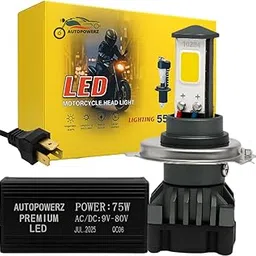 AUTOPOWERZ High Power 75W LED Headlight Bulb, 12V White Light Universal Fit for Bikes & Cars, Energy Saving Long-Lasting Waterproof LED Headlamp Replacement (Pack of 1)-picture-10