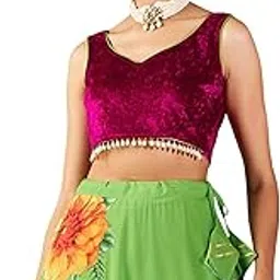 shae by sassafras Fuchsia Velvet Sleeveless Crop Top-picture-29