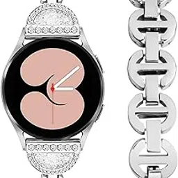 FitTurn Bling Bands for Garmin Approach S42 S40 S12 Watch, Quicksand Design Wristbands Strap with Bling Crystal Rhinestone Band Strap & Curved Metal Adapter for Forerunner 55 158 245 645 Music/Venu sq-image-33