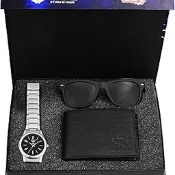 lorenz Combo of Men's Black Rectangular Sunglasses, Watch & Black Wallet-Pack of 2-picture-48